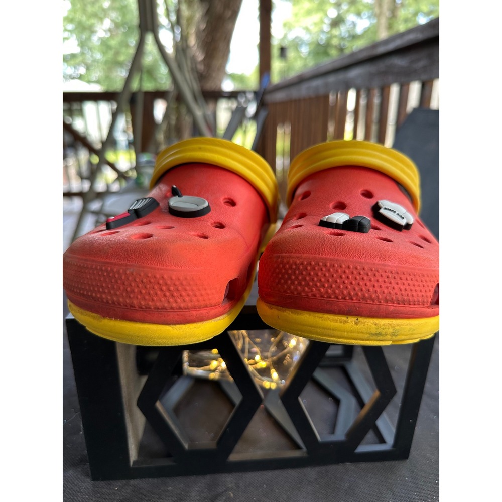 Crocs Classic Clog Orange/Red Yellow Chef Kitchen Jibbitz Men's Size M 5 W 7 - Picture 6 of 7